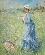 Pierre-Auguste Renoir Femme cueillant des Fleurs oil on canvas painting by Pierre-Auguste Renoir Sweden oil painting artist